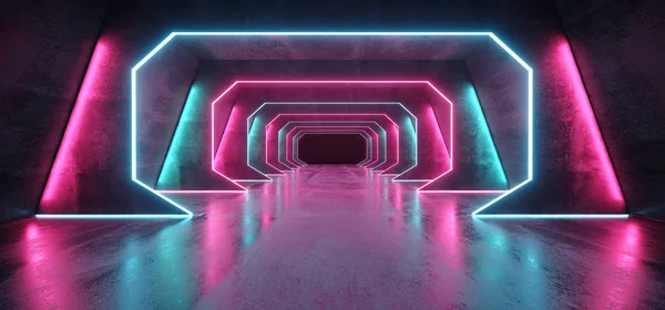 (Inggris) Neon Background Futuristic Sci Fi Cyberpunk Psychedelic Cosmic L — Stok Foto