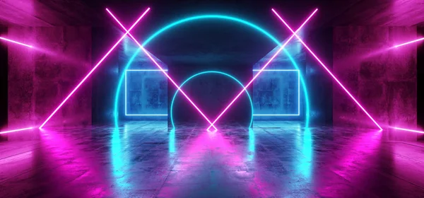Achtergrond Neon blauw paarse Sci Fi futuristische fluorescerende Alien — Stockfoto