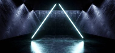 Mavi üçgen Neon lazer arka plan fütüristik Sci Fi uzaylı girintili