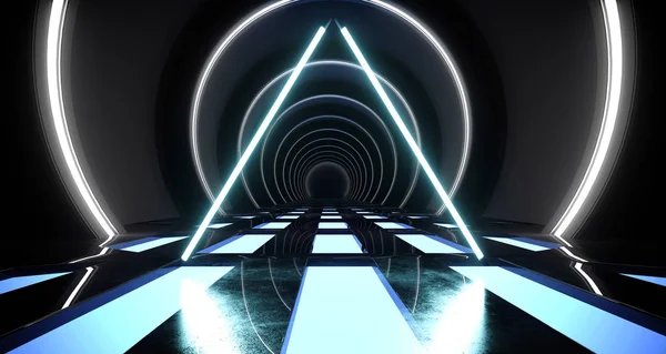 Futuristische achtergrond Neon Retro moderne Alien ruimteschip cirkel S — Stockfoto