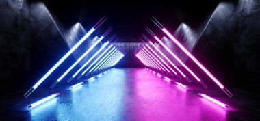 Arka plan Sci Fi Neon üçgen fütüristik uzay gemisi dans