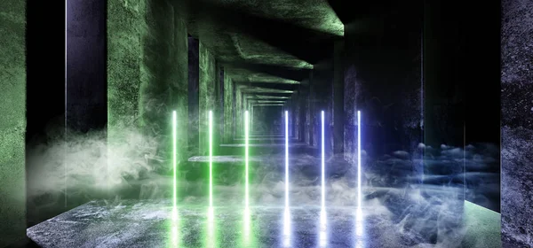 Sci Fi yeşil Neon arka plan futuristik yabancı boşluk duman — Stok fotoğraf