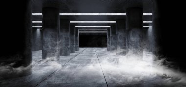 Sis Grunge beton Sci Fi zarif Modern futuristik boşluk duman