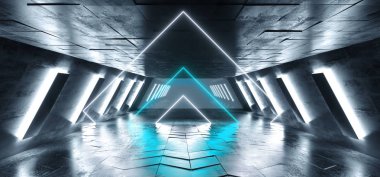 Neon parlayan üçgen Sci Fi fütüristik Club dans Retro şeklinde. 