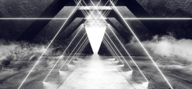 Fütüristik arka plan Grunge sütunları beton Bright yeraltı