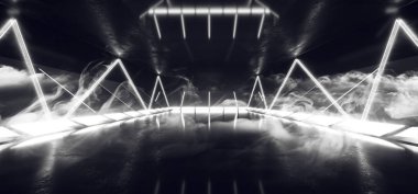 Sis duman sis Neon parlayan lazerler Sci Fi fütüristik şeklinde duman