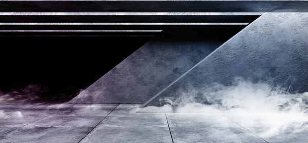 Fumaça Nevoeiro Azul Roxo Grunge Concreto Sci Fi Elegante Futu Moderno — Fotografia de Stock