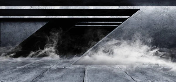 Smoke Fog Grunge Concrete Sci Fi Elegante espacio futurista moderno — Foto de Stock