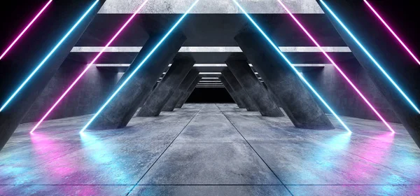 Futuristische achtergrond Grunge kolommen Concrete Bright ondergronds — Stockfoto