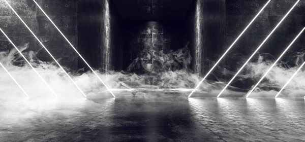 Neon fumaça neblina brilhante triângulo em forma de ficção científica Futurista Clube Da — Fotografia de Stock