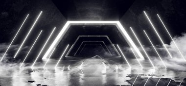 Sis Sci Fi floresan fütüristik Modern beton Grunge N duman