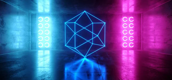 Sci Fi futurisztikus űrhajó Hologram idegen izzó Neon lézer Li — Stock Fotó