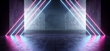 Stüdyo sahne üçgen Neon Led lazer parlayan ışıklar mavi mor 