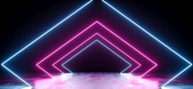 Sci Fi fütüristik Modern Retro tarzı canlı Neon lazer parlayan 