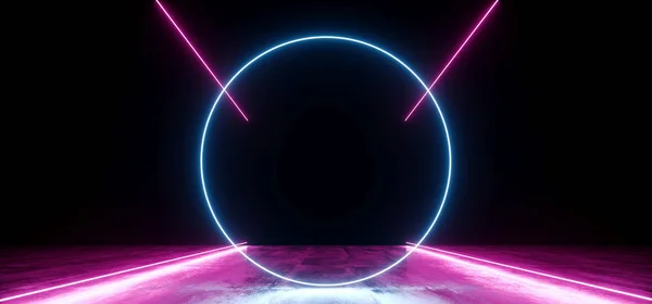 네온 미래 배경 사이버 복고풍 퍼플 핑크 블루 Ultravio — 스톡 사진