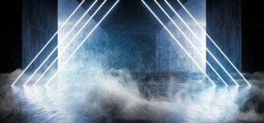 Duman soyut Neon karanlık Grunge beton arka plan asfalt Hall