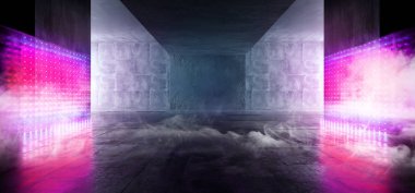 Duman soyut Neon karanlık Grunge beton arka plan asfalt Hall