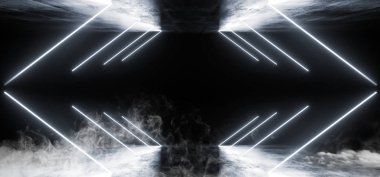 Neon karanlık Grunge beton arka plan asfalt optik Illus duman