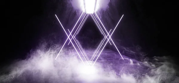 Rök triangel Neon Virtual Reality mörk Grunge konkreta Backgro — Stockfoto