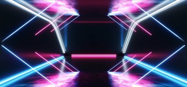 Merhaba Tech Neon lazer teknik arka plan koyu yansıtıcı Oda Gl hatları