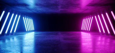 Çimento fütüristik Sci Fi lazer floresan Retro Bl parlak Neon