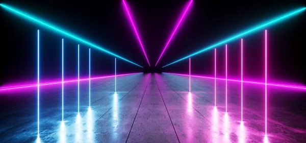 Neon Futursitic háttér Sci Fi lila kék izzó Fluorescen — Stock Fotó