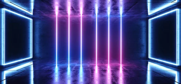 Retângulo em forma de neon Sci Fi Futurista Club Dance Stage Neon La — Fotografia de Stock