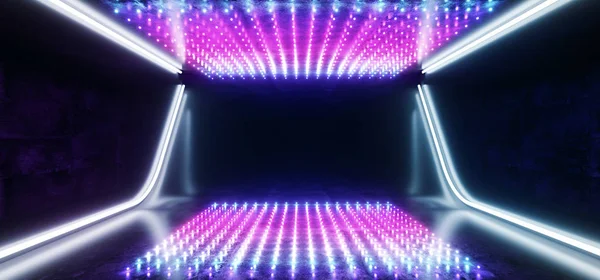 高科技点霓虹灯激光技术背景暗反射室 Glo — 图库照片