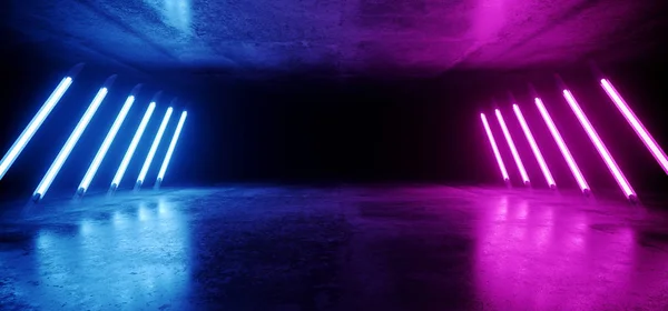 Cement futuristiska Sci Fi Neon glödande Laser fluorescerande Retro Bl — Stockfoto