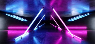 Boş Sci Fi fütüristik Retro Floresan ışık saçan üçgen şekil