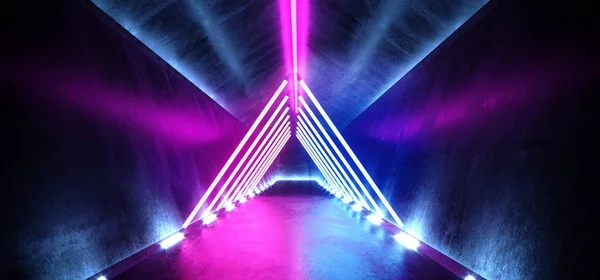 Ciemny pusty Sci Fi futurystyczne tło długi garażu Underground — Zdjęcie stockowe