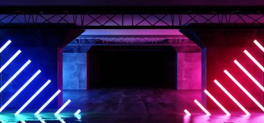 Sci Fi mor mavi canlı sanal gerçeklik Cyber La parlak Neon