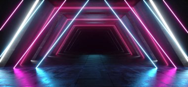 Sci Fi mor mavi canlı sanal gerçeklik Cyber La parlak Neon