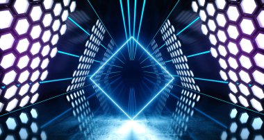 Altıgen ışıklar Neon lazer mavi mor beyaz canlı parlak Led 