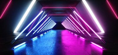 Sci Fi mor mavi canlı sanal gerçeklik Cyber La parlak Neon