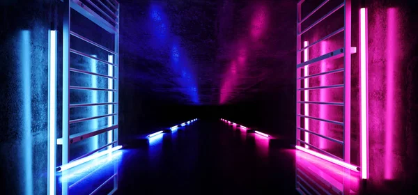 Sci Fi Néon Lumineux Violet Bleu Vibrant Réalité virtuelle Cyber La — Photo