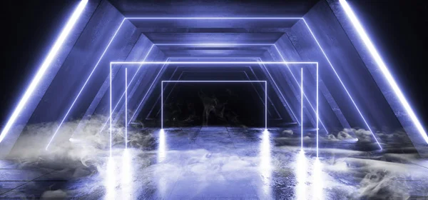Sci Fi Neon mor mavi canlı sanal gerçeklik Cy parlayan duman — Stok fotoğraf