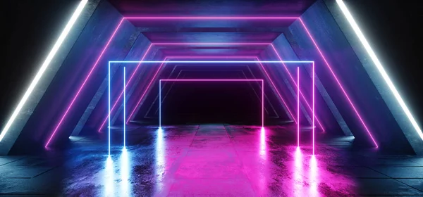 Sci Fi Néon Brilhando Azul Roxo Vibrante Realidade Virtual Cyber La — Fotografia de Stock