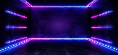 Mor mavi parlak koyu boş sanal canlı floresan Neon 