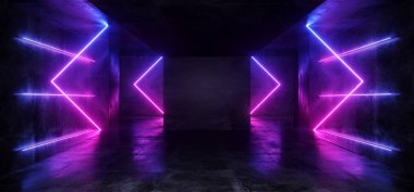 Mor mavi parlak koyu boş sanal canlı floresan Neon 