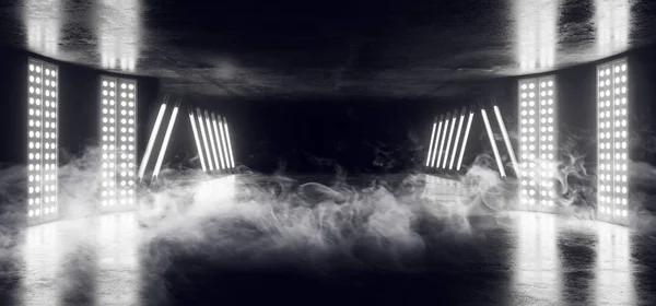 Fumaça Realidade Virtual Néon Brilhante Sci Fi Futurista Nave D — Fotografia de Stock