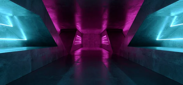 Sci Fi Futuristic Vibrant Purple Blue Virtual Reality Laser Alie — Stock Photo, Image