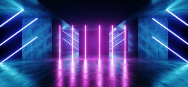 Sanal Sci Fi floresan Neon siber futuristik modern Retro al