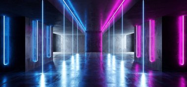 Sci Fi Neon siber fütüristik modern Retro yabancı dans kulübü Glowi