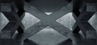 Sci Fi modern Minimalistic yeraltı Beton Çimento grunge ha