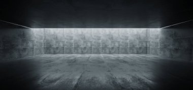 Grunge beton parlak Sci Fi modern boş salon garaj tüneli Co