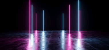 Karanlık boş siyah Neon lazer floresan sanal gerçeklik parlayan 
