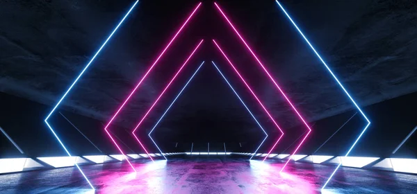 Triangle Construction Stage Virtual Reality Neon Glowing Purple
