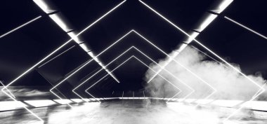 Duman sanal gerçeklik Neon parlayan beyaz Sci Fi futuristik moder