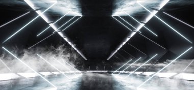 Duman sanal gerçeklik Neon parlayan mavi Sci Fi fütüristik modern